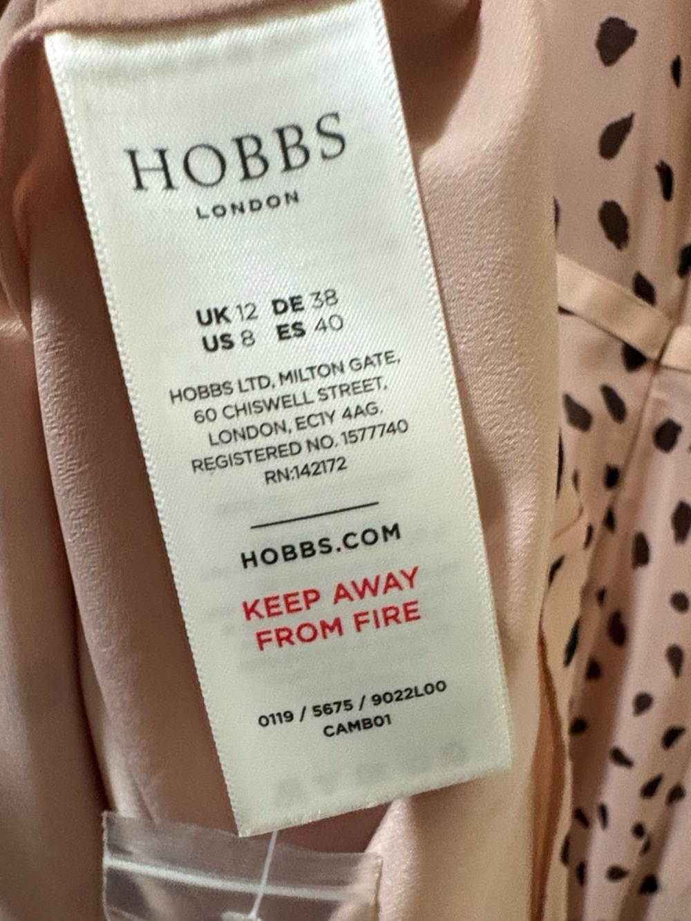 Hobbs London Sleeveless Spotted Midi Dress - Pink & Black | Size 8 - Picture 6 of 9